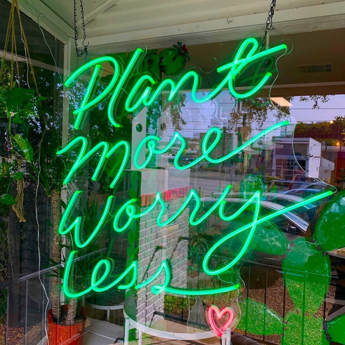 Plamt More Worry Less Led Sign Business Neon Sign - Shineneon