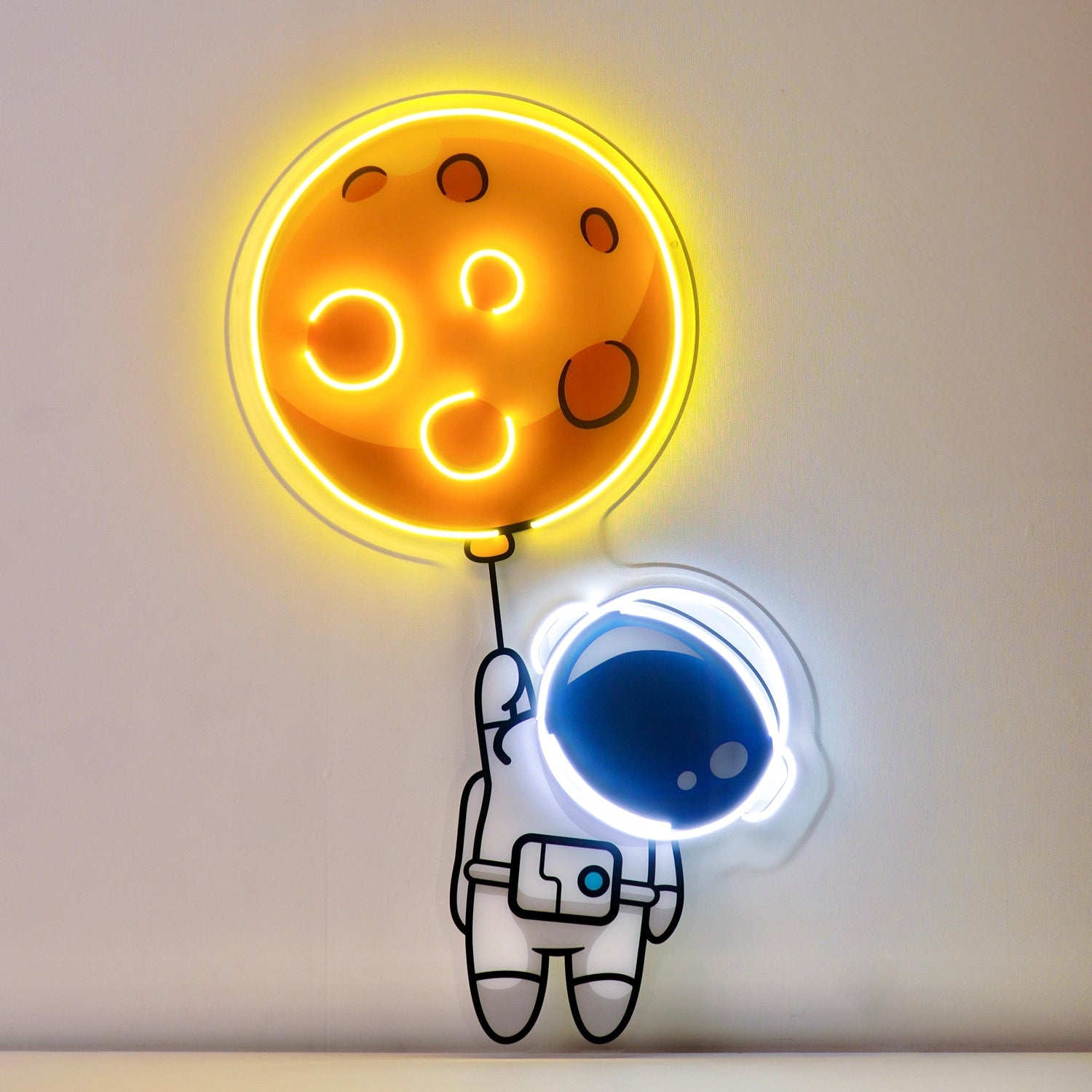 Planet Balloon Moon Astronaut Uv Printed Led Neon Sign For Kids Room Decor | Shineneon