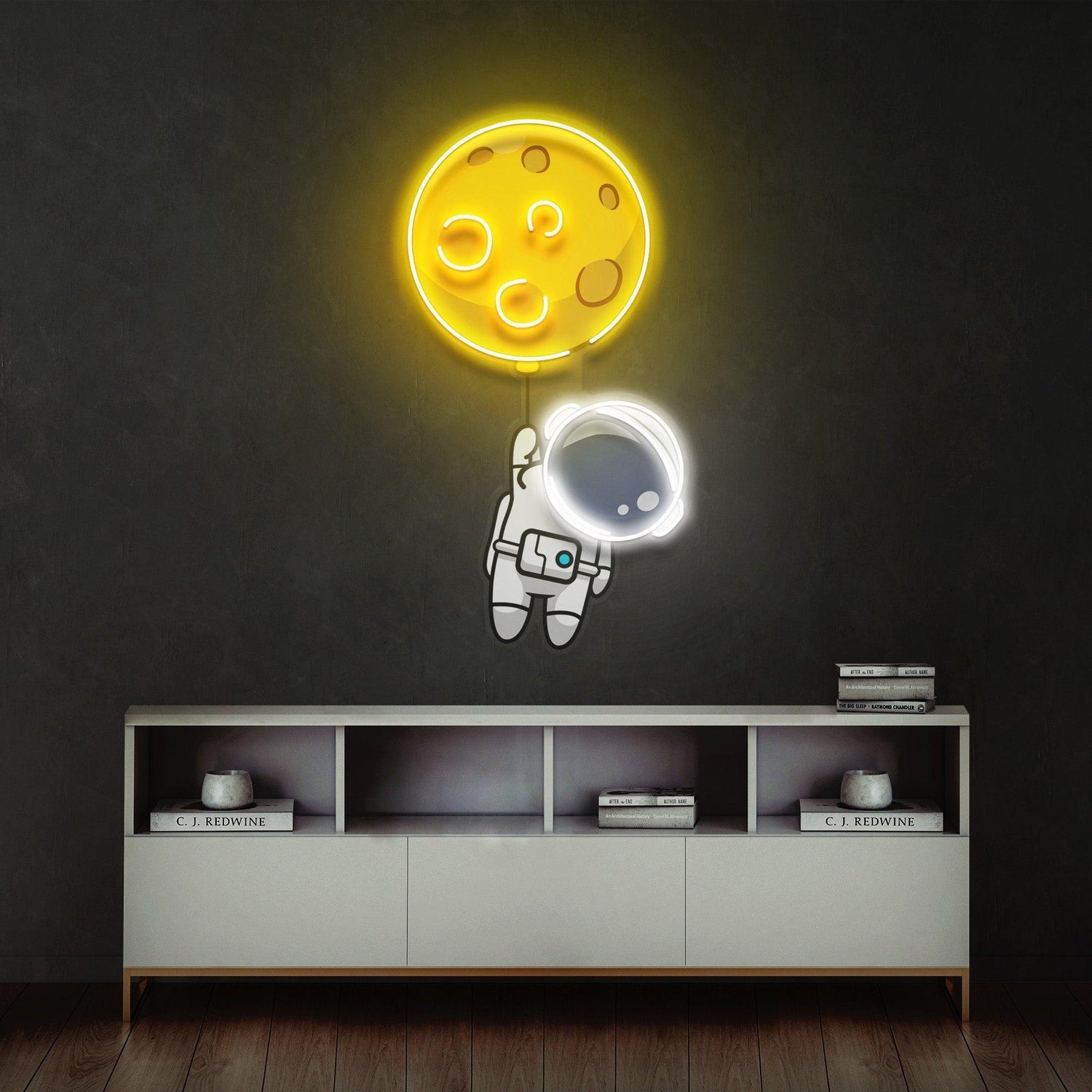 Planet Balloon Moon Astronaut Uv Printed Led Neon Sign For Kids Room Decor | Shineneon