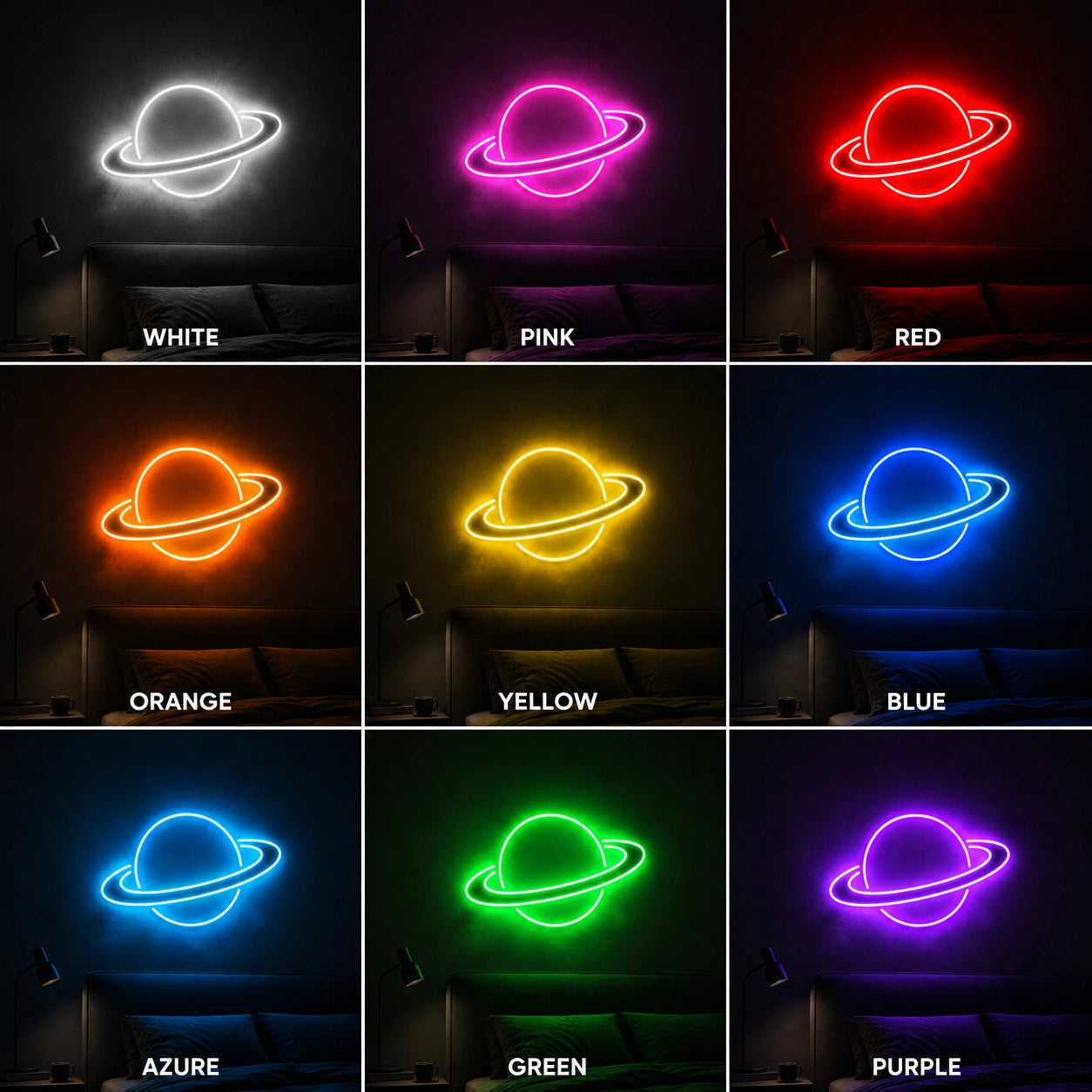 Planet Line Neon Sign LED Neon Sign color grid
