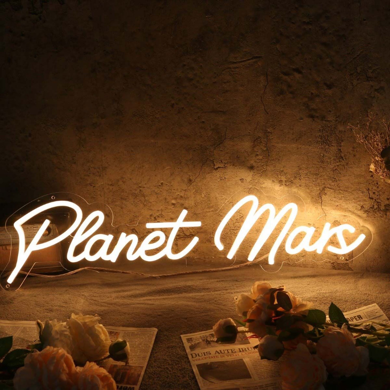 Planet Mars Yellow Led Neon Sign - Shineneon
