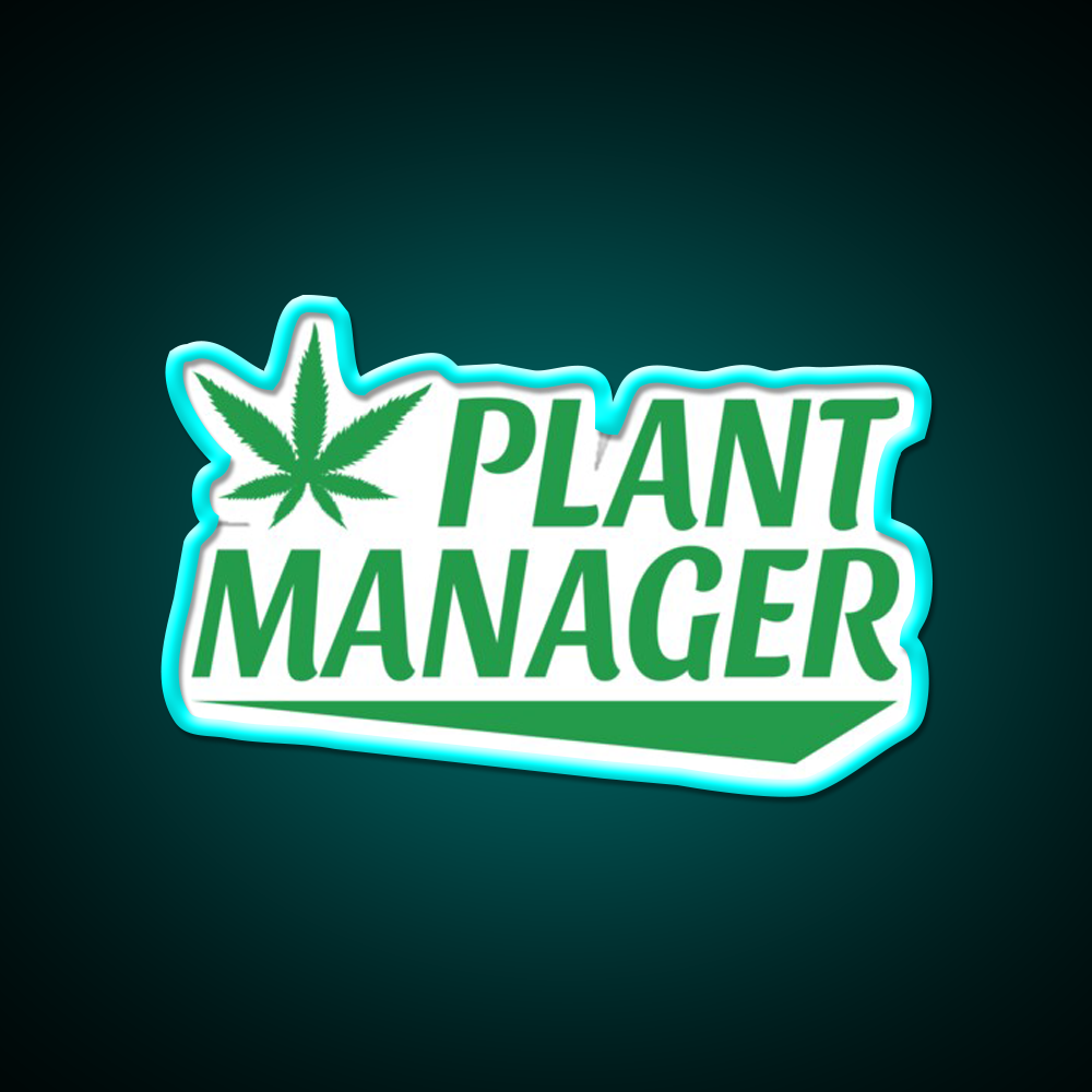 Plant Manager Hemp Inspired Green Leaf Led Neon Sign Rgb Color - Size and dimension reference