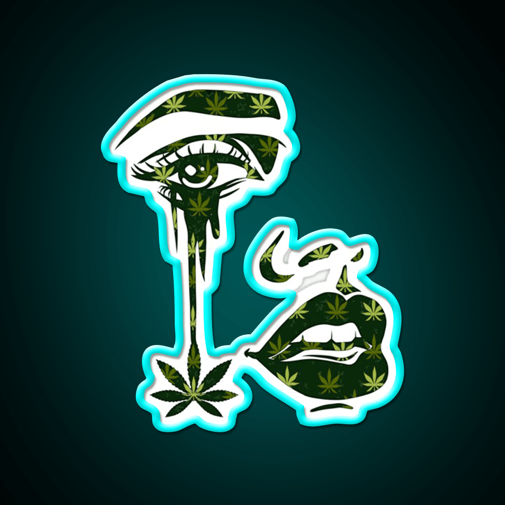 Plant Tear Drip Hemp Inspired Green Leaf Led Neon Sign Rgb Color - Shineneon
