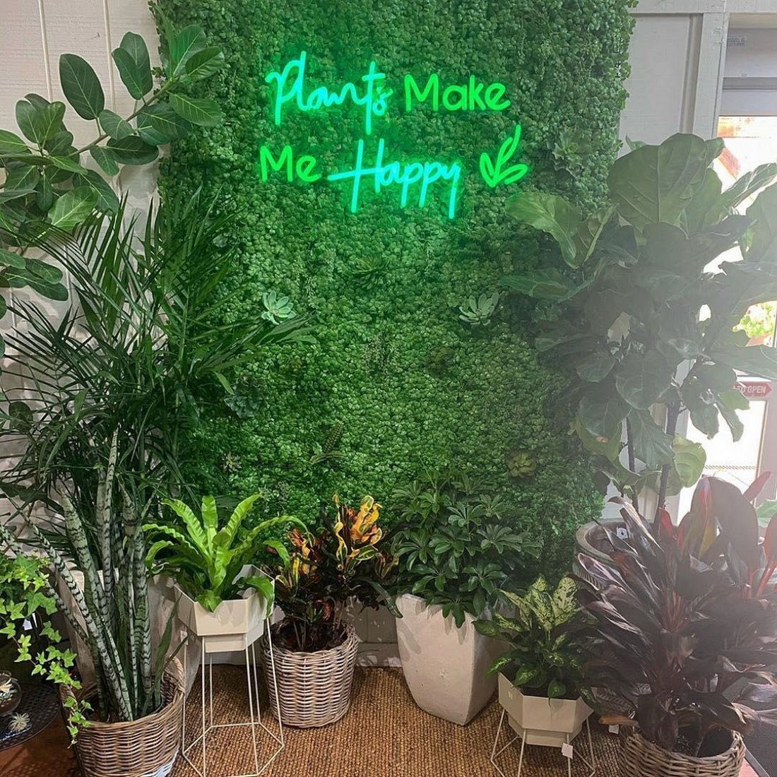 Plants Make Me Happy Led Sign Business Neon Sign - Shineneon