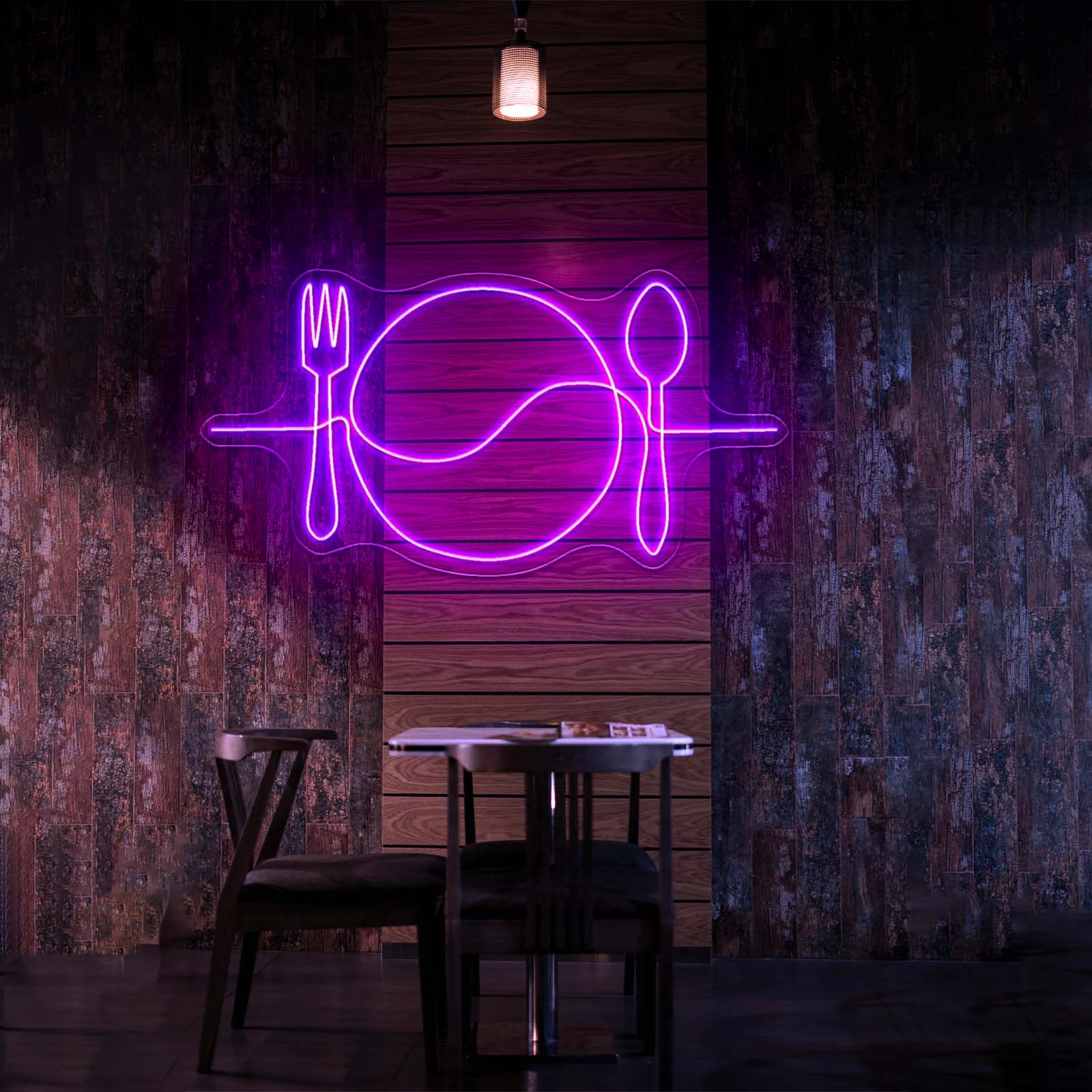 Plate Line Art Neon Signs For Kitchen - Shineneon