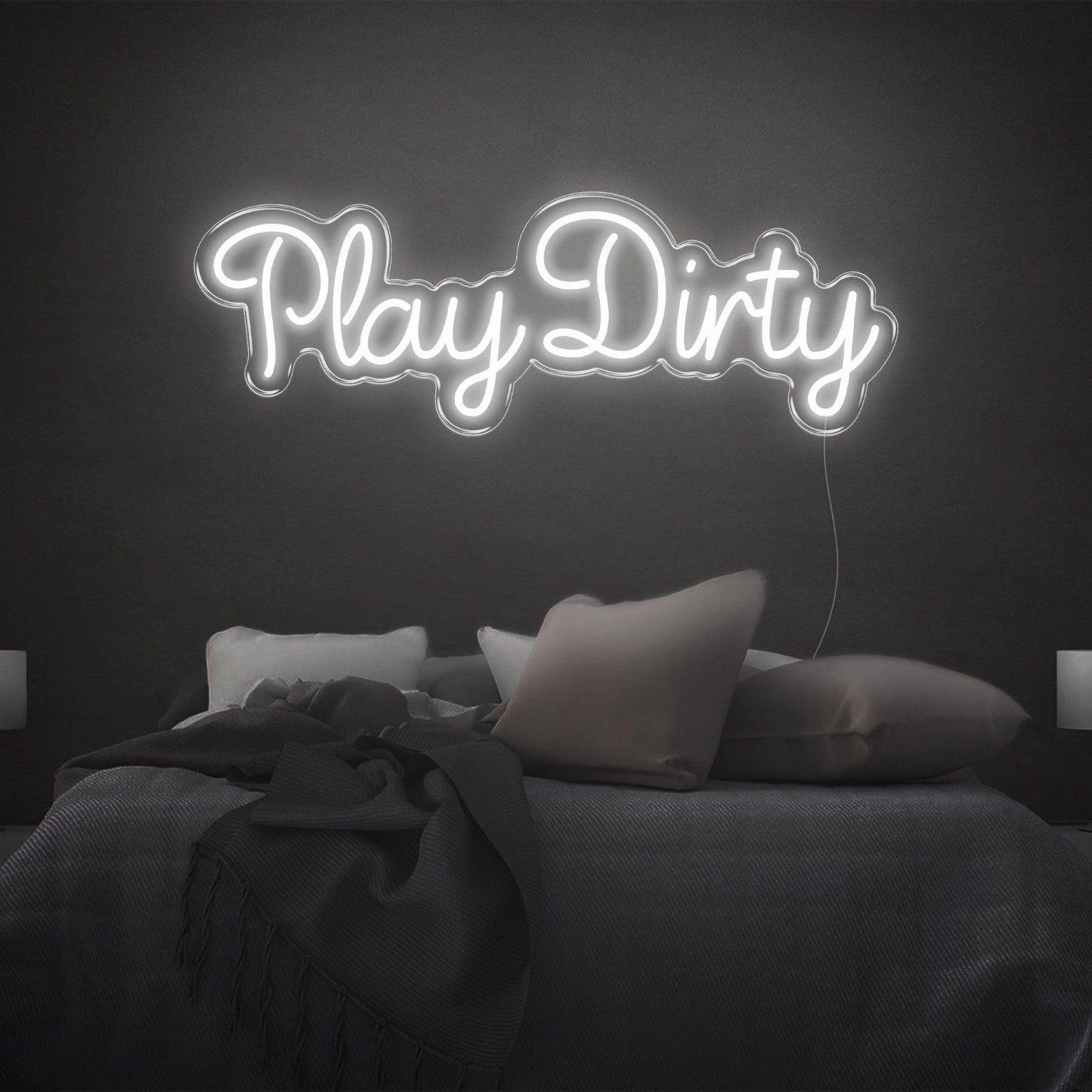 Play Dirty Bright Pink Led Neon Sign Bedroom Wall Art | Shineneon