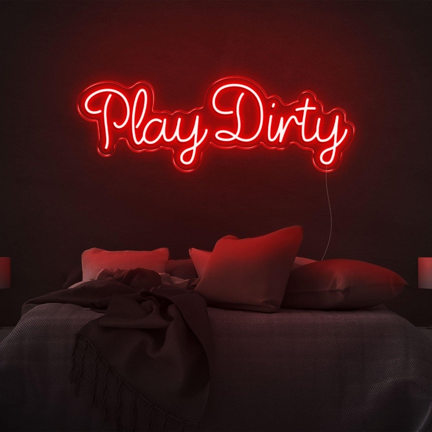Play Dirty Bright Pink Led Neon Sign Bedroom Wall Art | Shineneon
