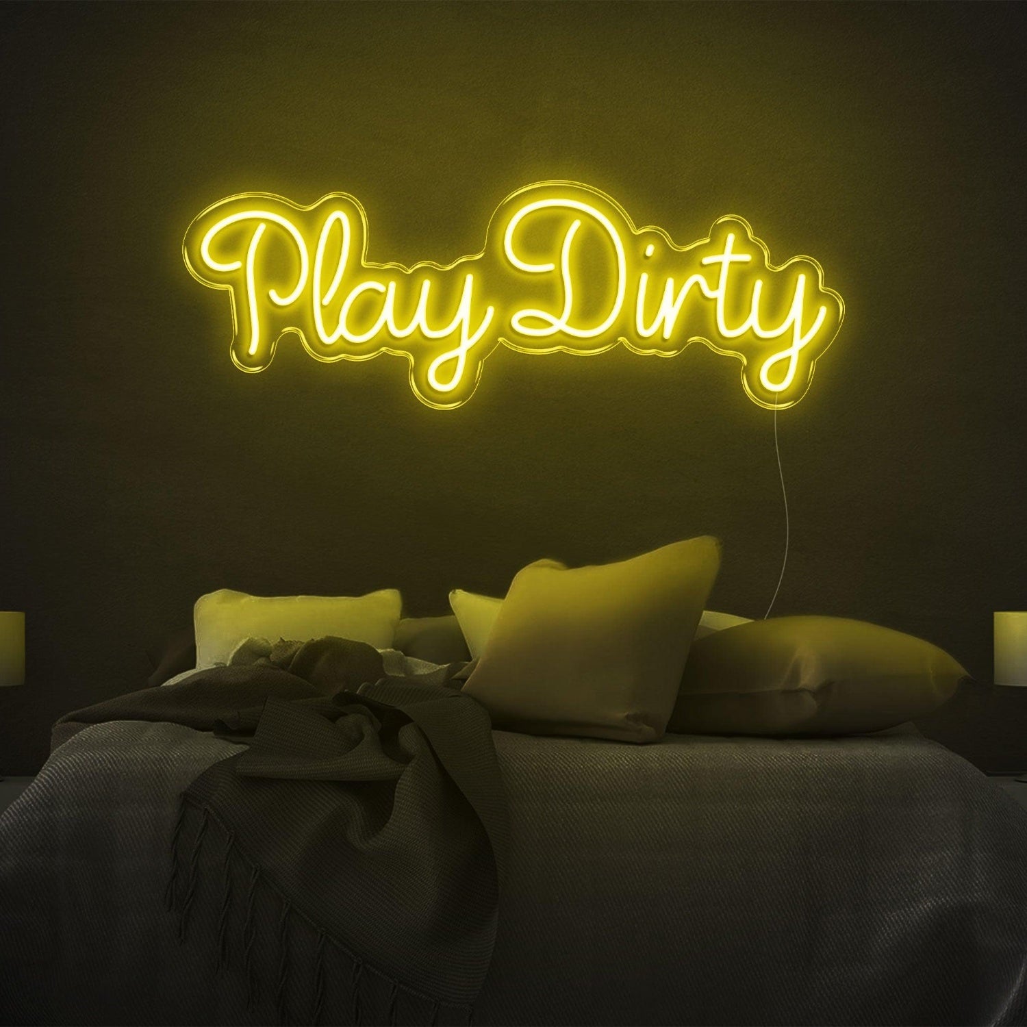 Play Dirty Bright Pink Led Neon Sign Bedroom Wall Art | Shineneon