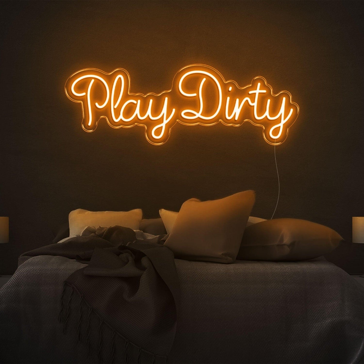 Play Dirty Bright Pink Led Neon Sign Bedroom Wall Art | Shineneon