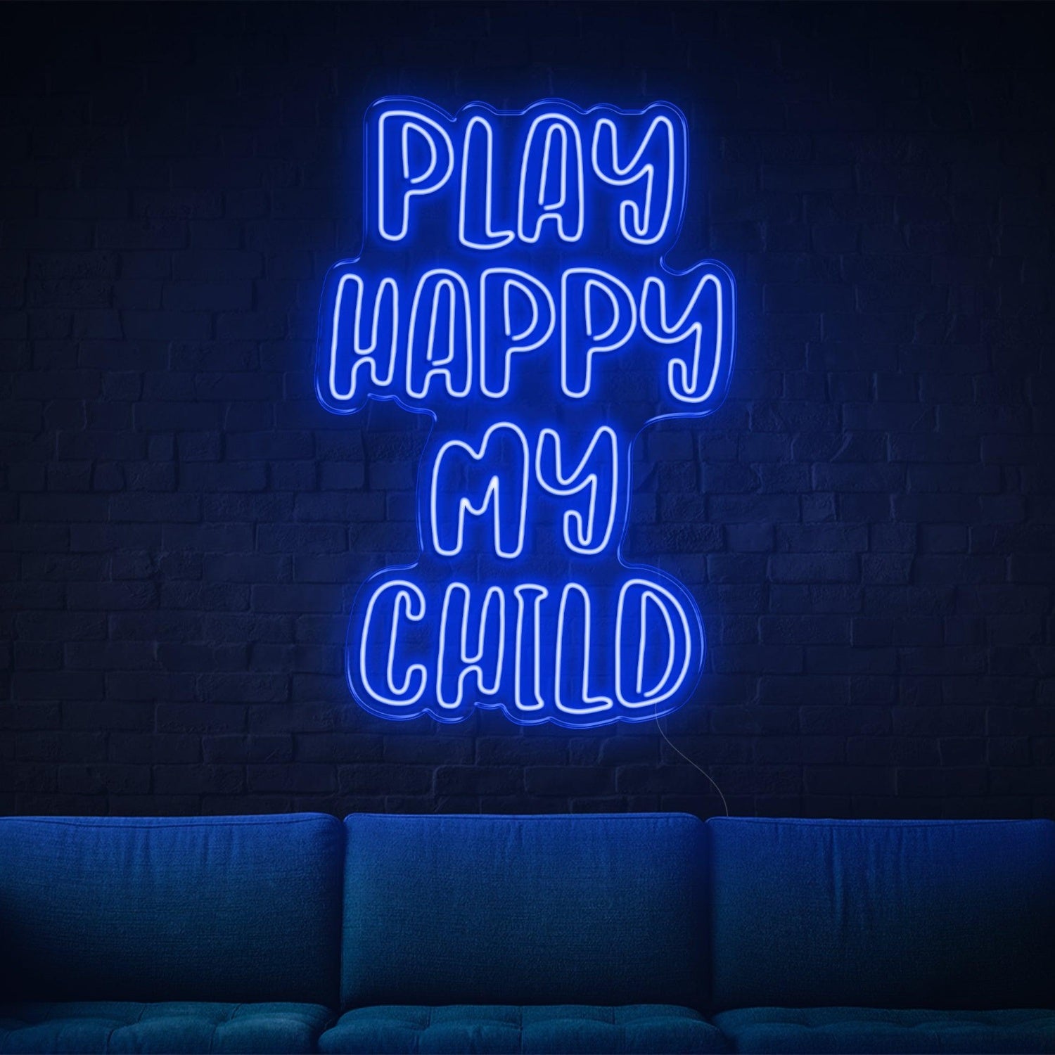 Play Happy My Child Amber Glow Led Neon Sign For Kids Room Family Decor | Shineneon