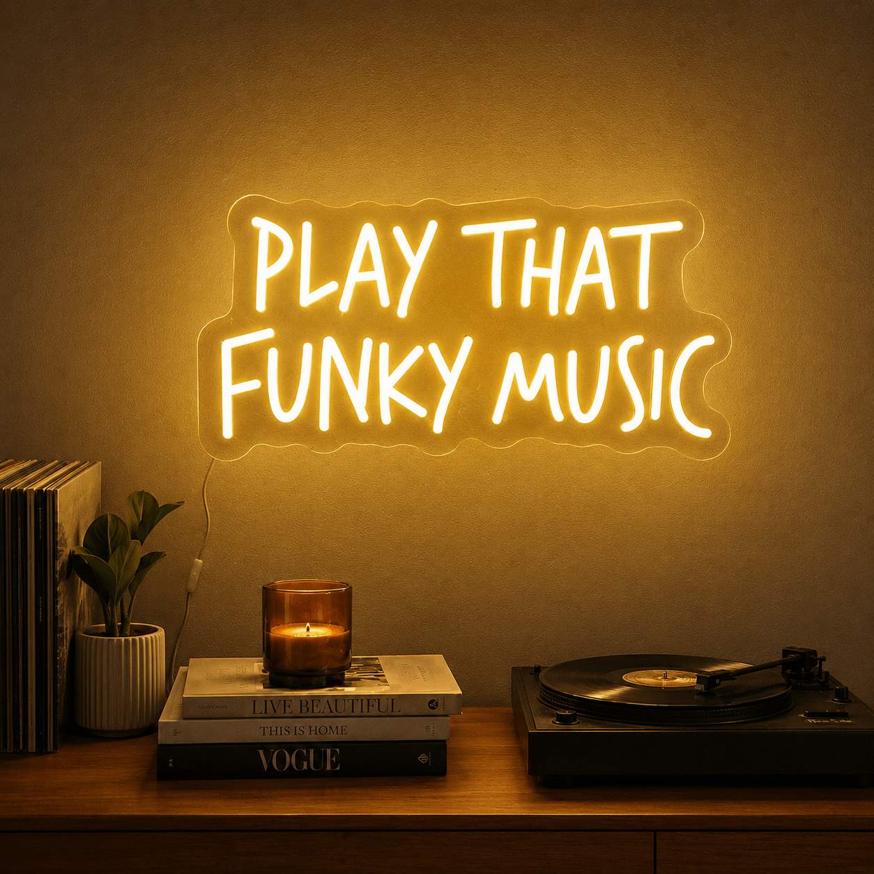 Play That Funky Music Room Decor LED Neon Sign - Shineneon