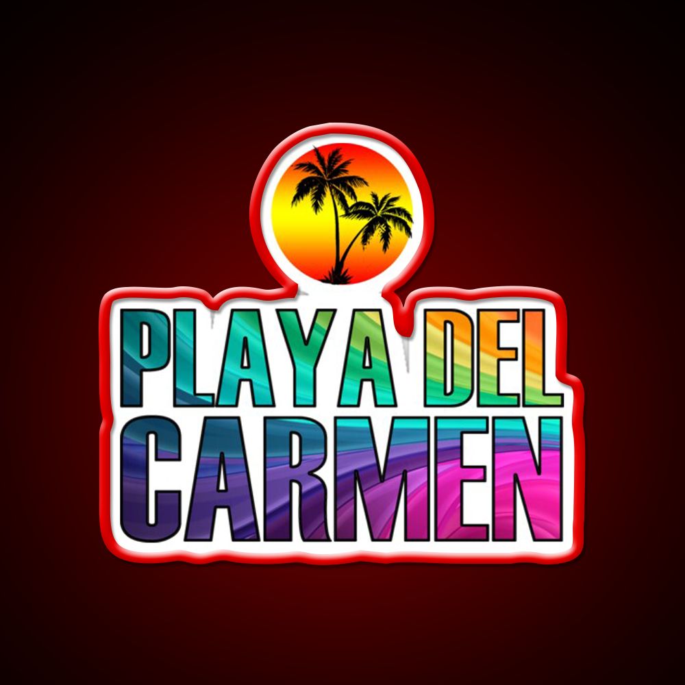 Playa Del Carmen Party Drink Tequila Led Neon Sign Rgb Color
