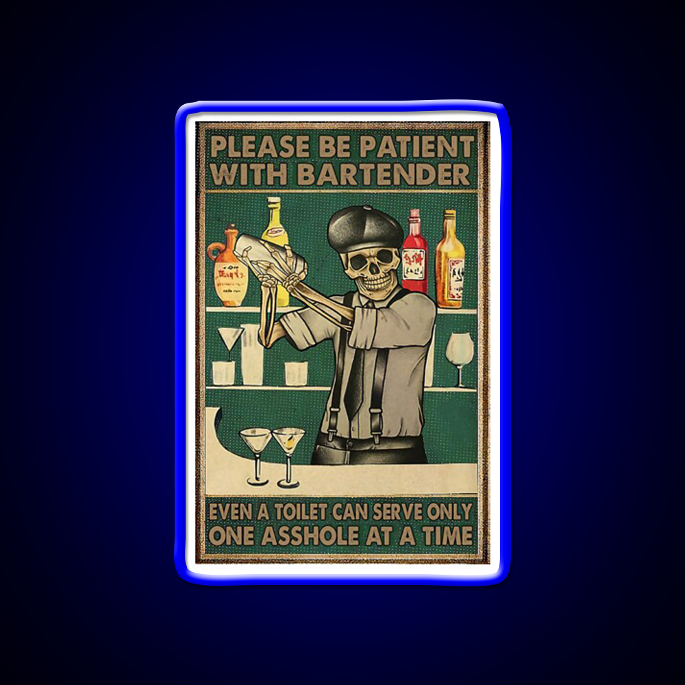 Please Be Patient With Bartender Man Cave Bar Led Neon Sign Rgb Color