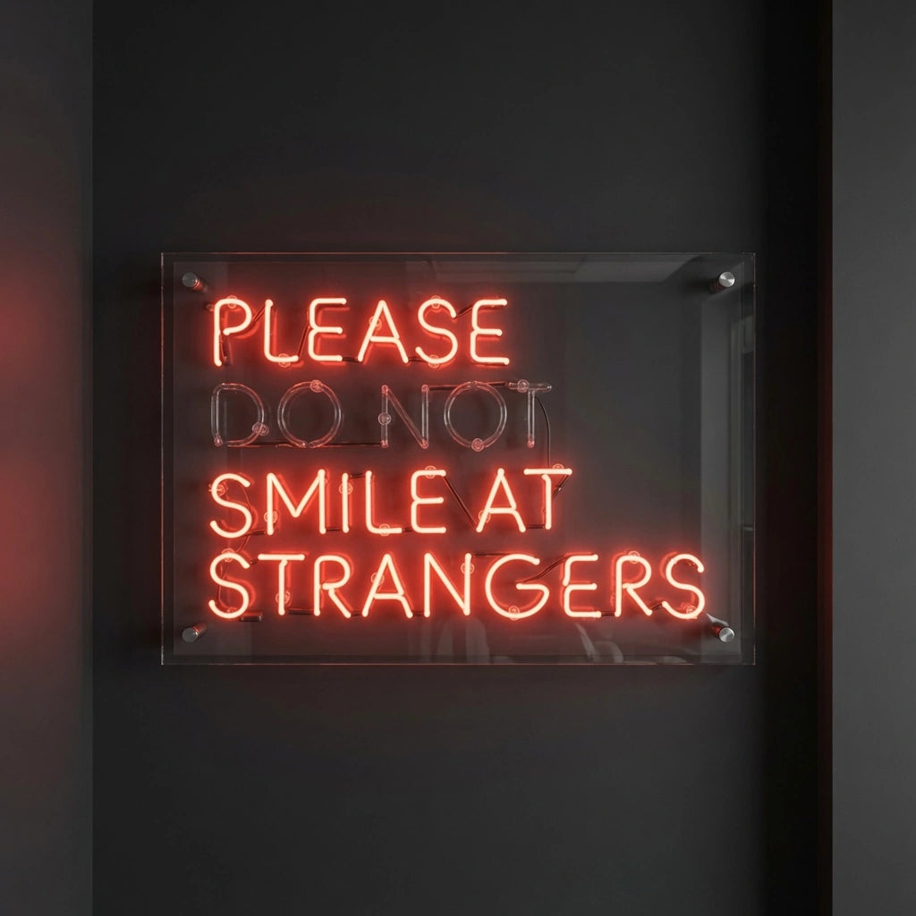Please Do Not Smile At Strangers LED Neon Sign - 04 Size Image