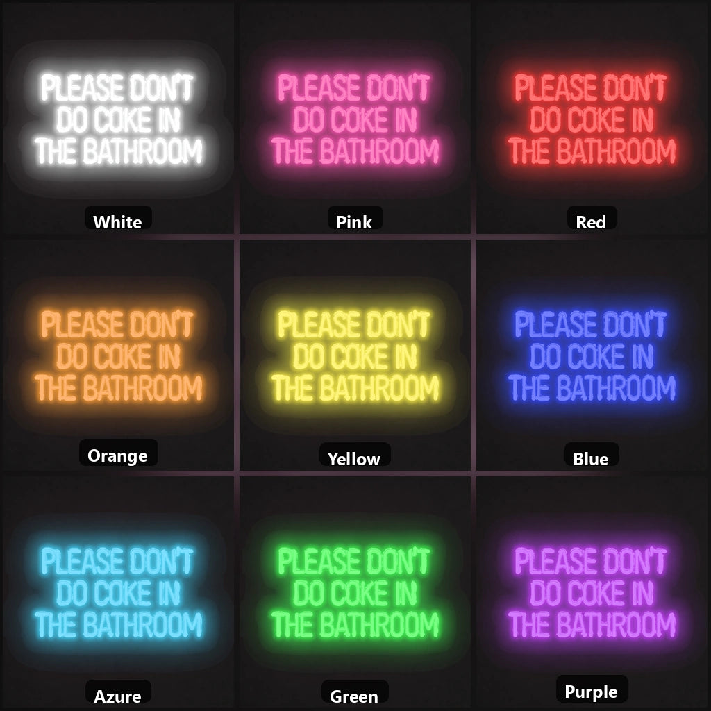Please Don T Do Coke LED Neon Sign Garage Man Cave Neon Sign color grid