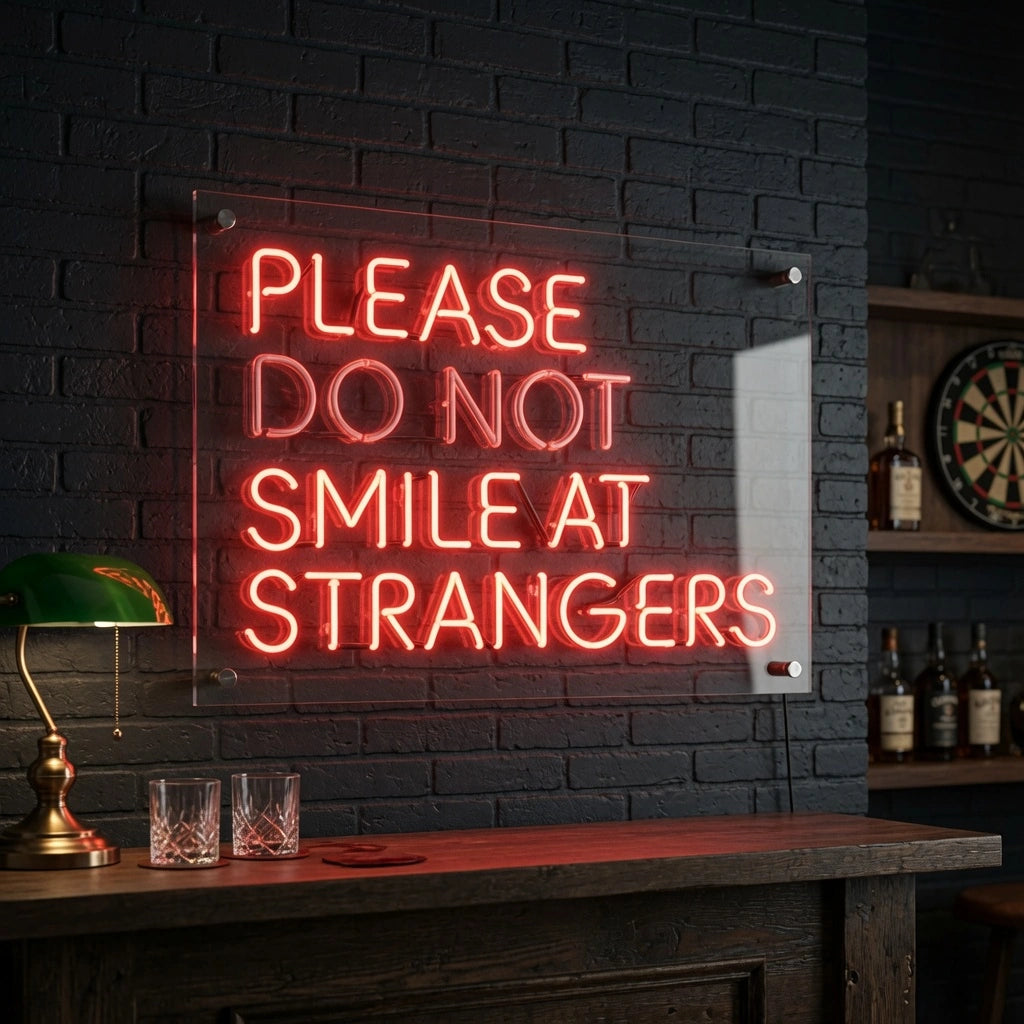 Please Don't Smile LED Neon Sign - 03 Real Lifestyle Scene