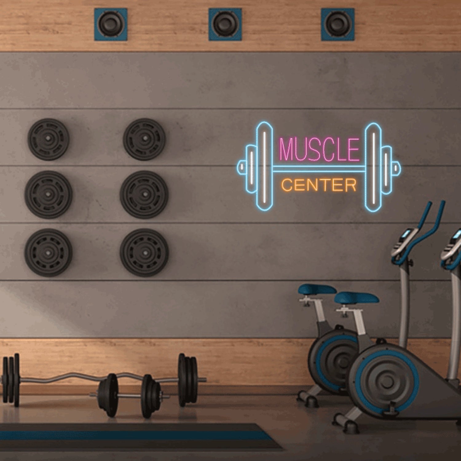 Plug And Play Led Neon Sign Muscle Center | Shineneon