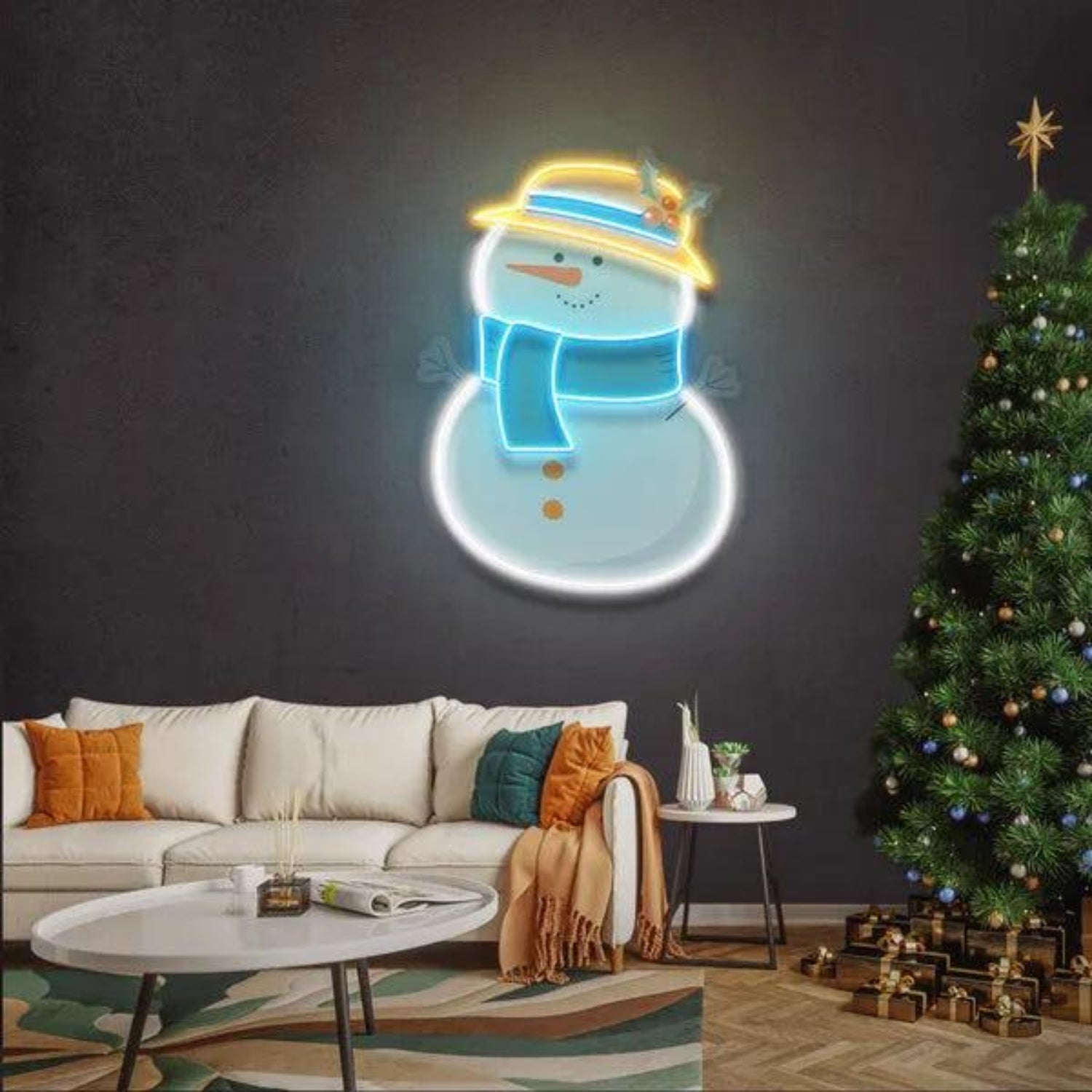 Plump Snowman Multicolor Led Neon Sign For Christmas Indoor Decor | Shineneon