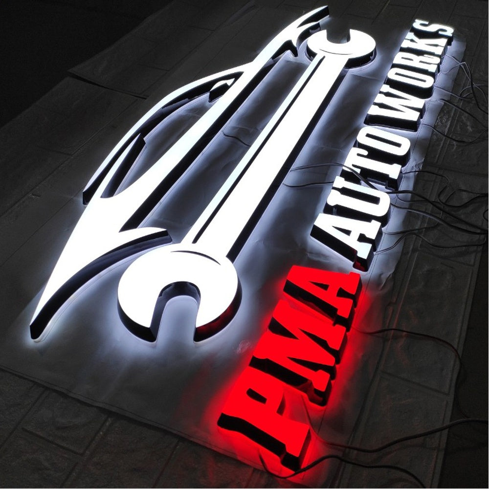 Pma Auto Works 3D Frontlit And Backlit Channel Letter Led Light Sign