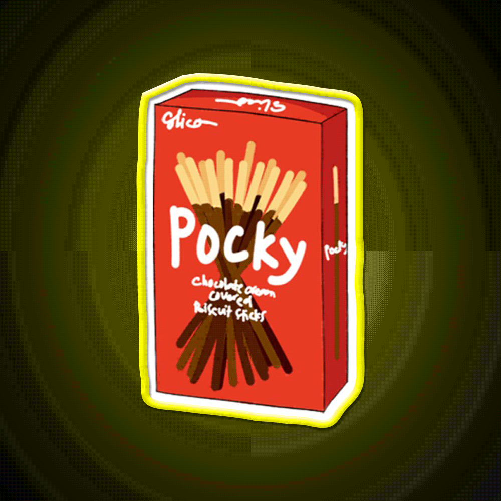 Pocky Snack Food Led Neon Sign Rgb Color - Custom LED neon sign front view