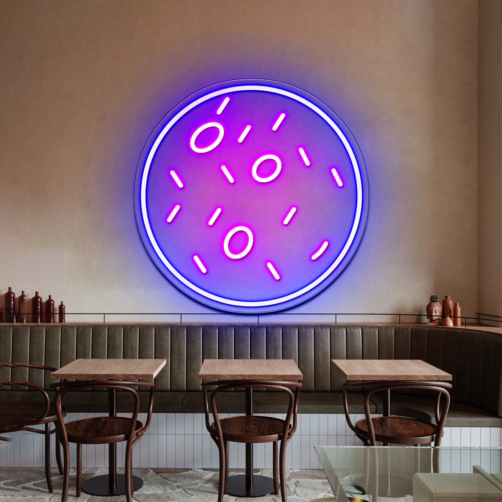 Pointed Fish In Round Frame Led Neon Sign Light Custom Led Signs - Shineneon