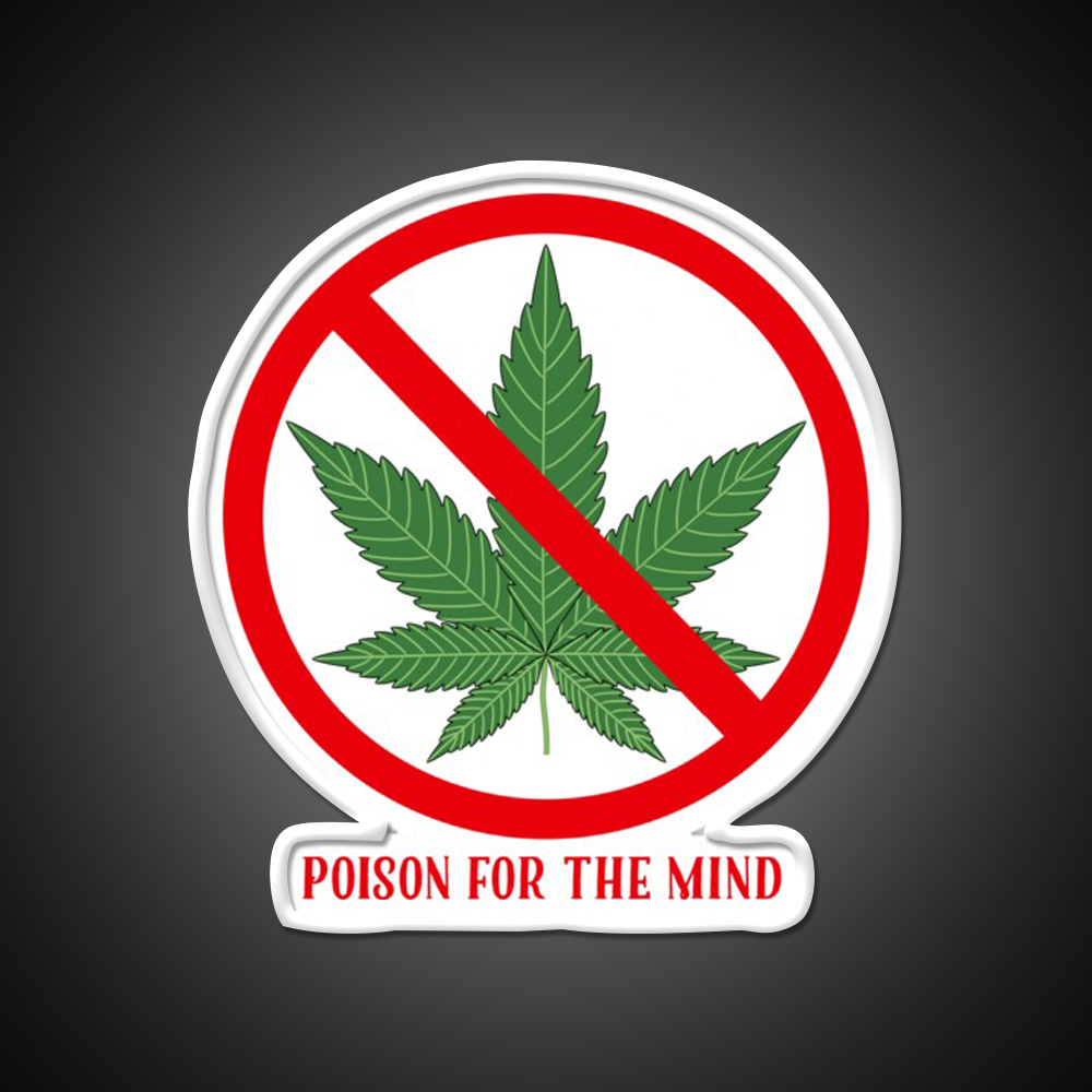 Poison For The Mind Hemp Inspired Green Leaf Led Neon Sign Rgb Color - LED neon sign view 11