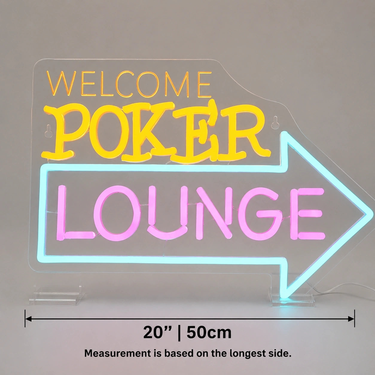 Poker Lounge Arrow Neon Sign LED Neon Sign size image