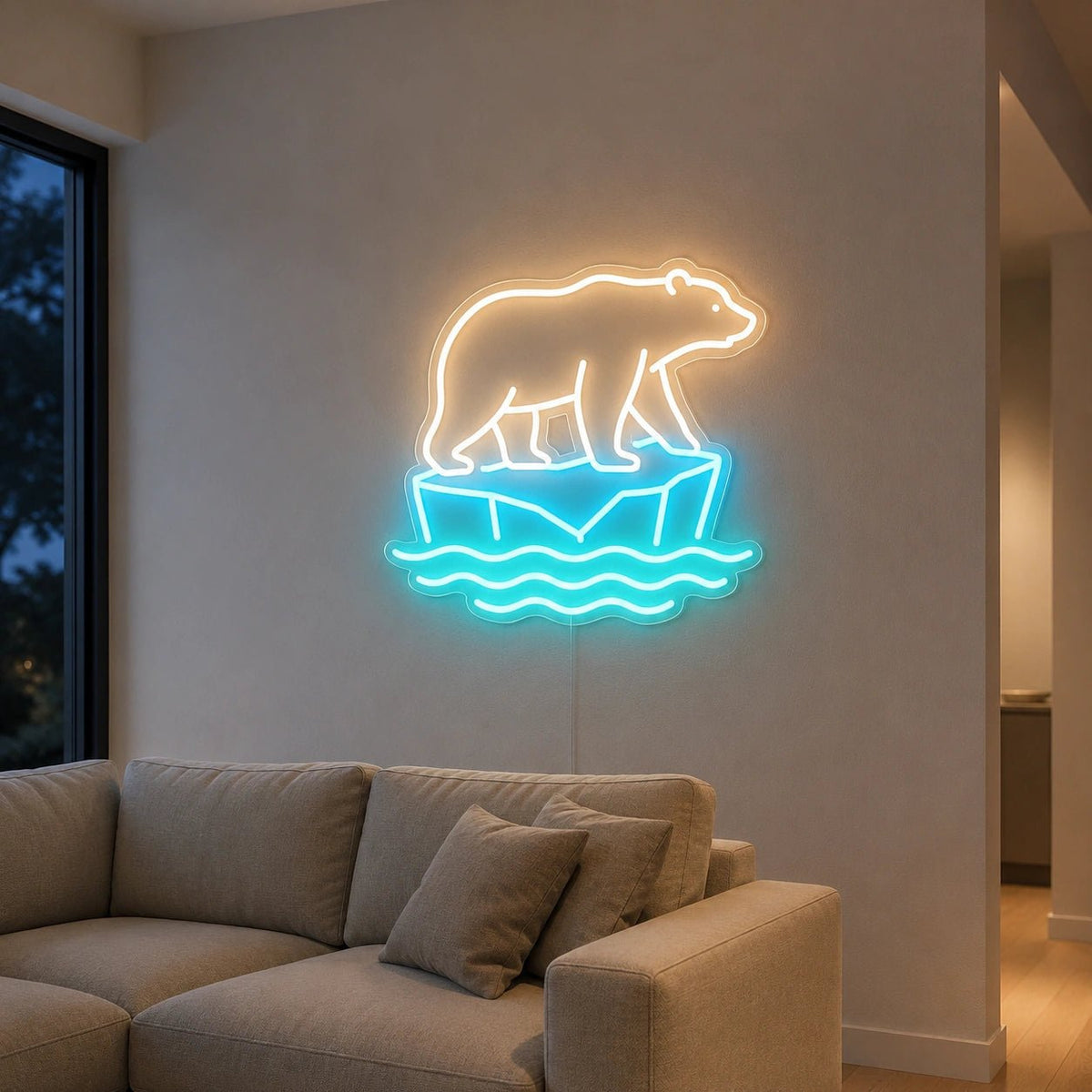 Polar Bear On Ice LED Neon Sign - Shineneon