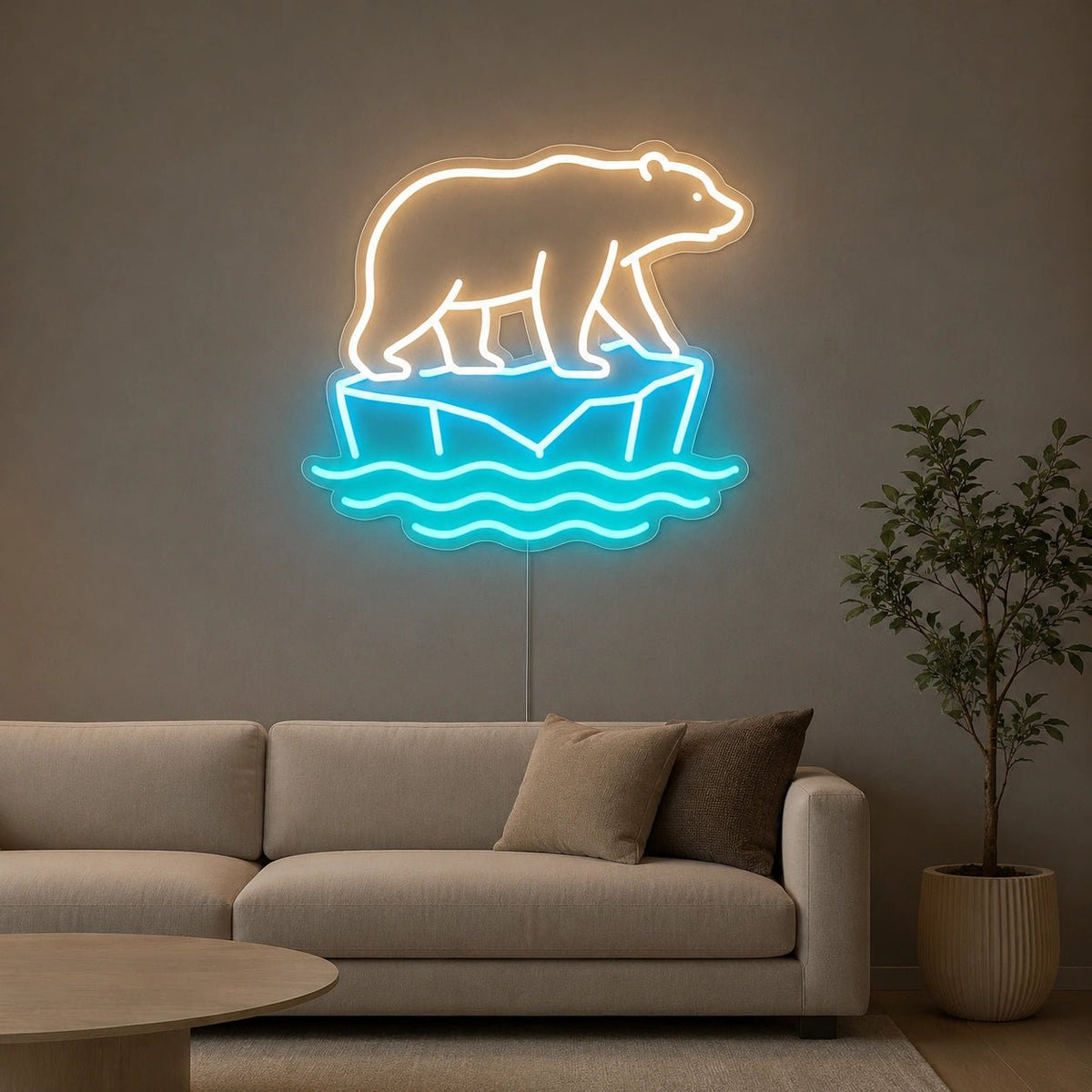 Polar Bear On Ice LED Neon Sign - Shineneon