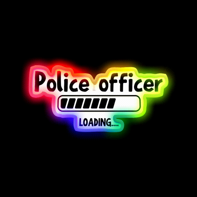 Police Officer To Be Man Cave Bar Led Neon Sign Rgb Color