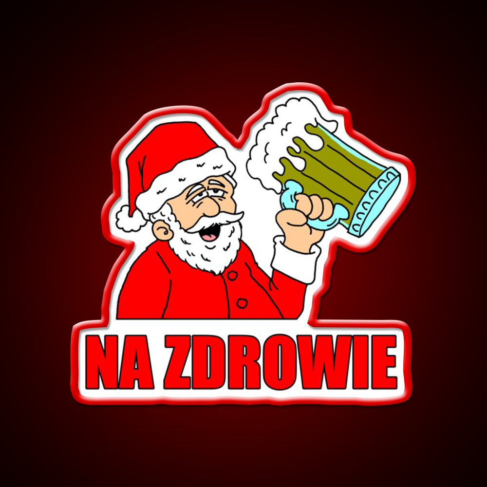 Polish Santa Drinking Na Zdrowie Man Cave Bar Led Neon Sign Rgb Color