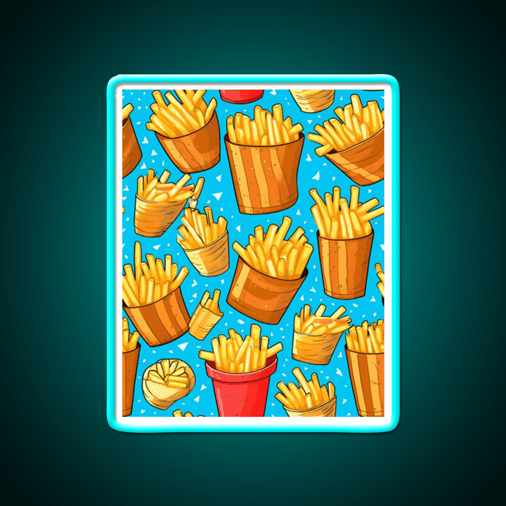 Pommes Frites Fast Food Led Neon Sign For Burger Place Rgb Color - Shineneon