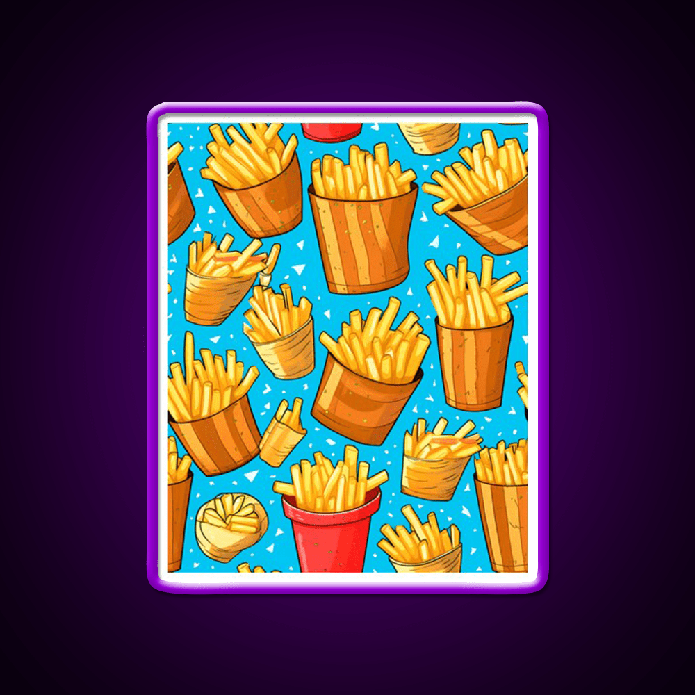 Pommes Frites Fast Food Led Neon Sign For Burger Place Rgb Color - Shineneon