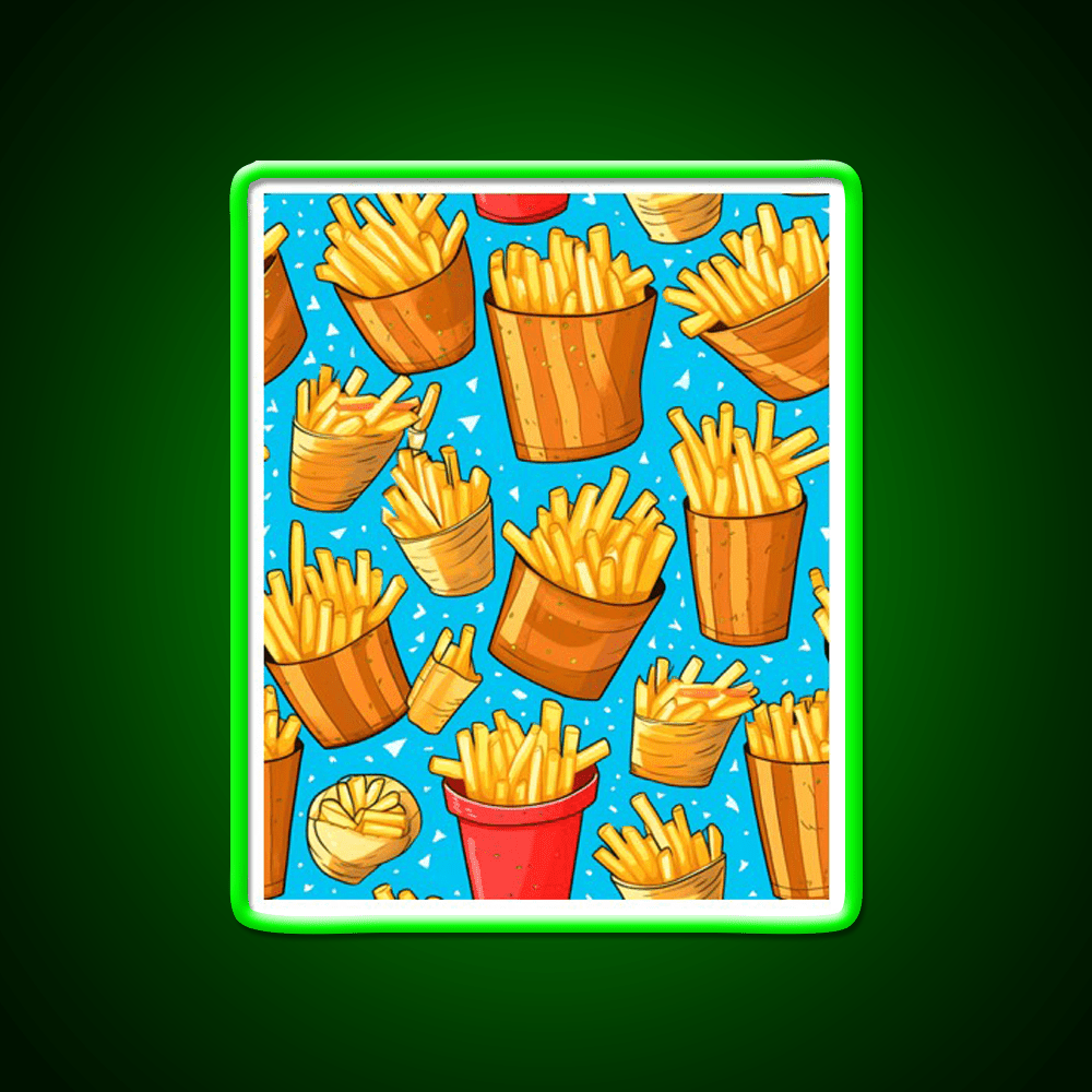 Pommes Frites Fast Food Led Neon Sign For Burger Place Rgb Color - Shineneon