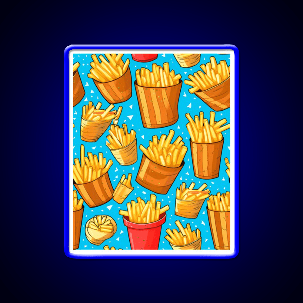 Pommes Frites Fast Food Led Neon Sign For Burger Place Rgb Color - Shineneon