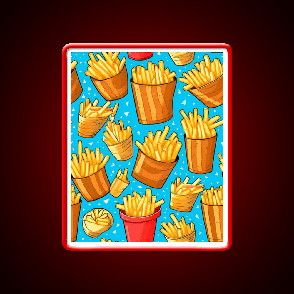 Pommes Frites Fast Food Led Neon Sign For Burger Place Rgb Color - Shineneon