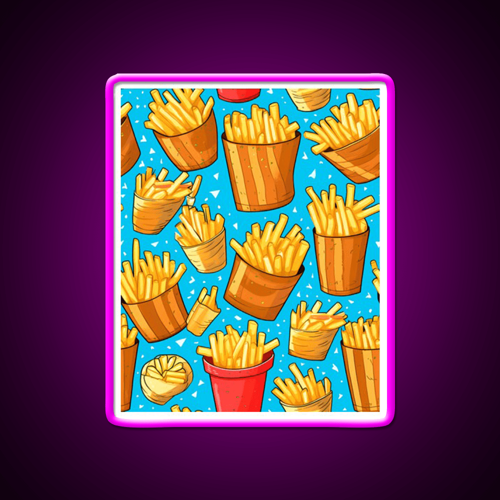 Pommes Frites Fast Food Led Neon Sign For Burger Place Rgb Color - Shineneon