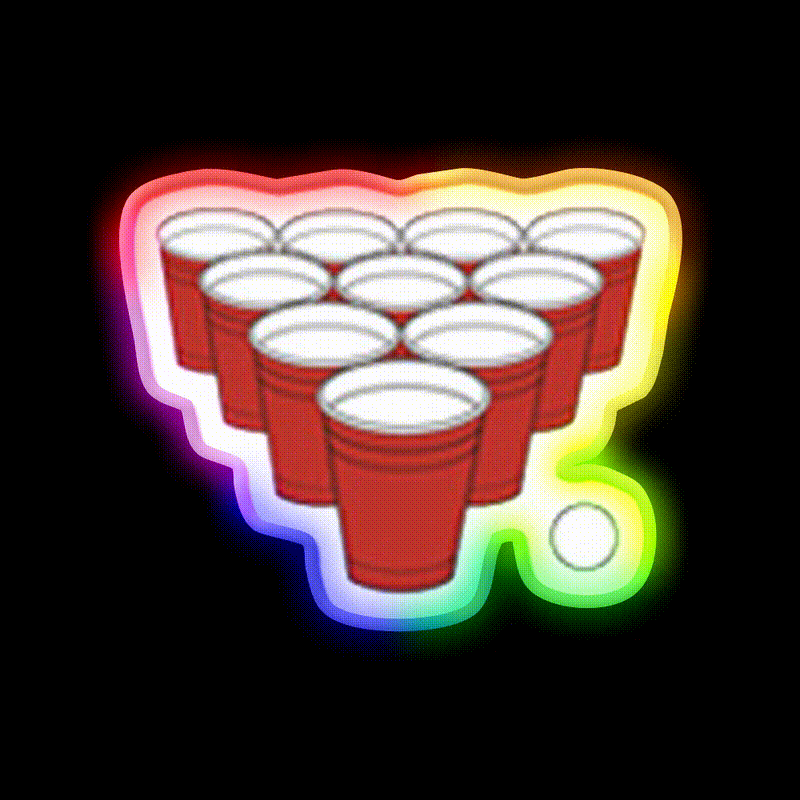 Pong Beer Bar Decor Led Neon Sign Rgb Color - LED neon sign close-up detail