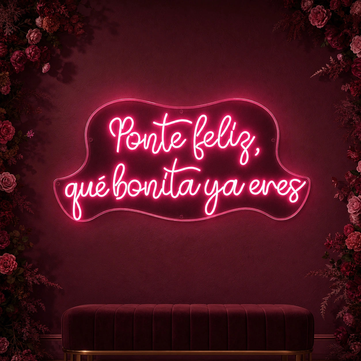 Ponte Feliz Que Bonita Y Enes LED Neon Sign Garage Man Cave Neon Sign high-converting product image