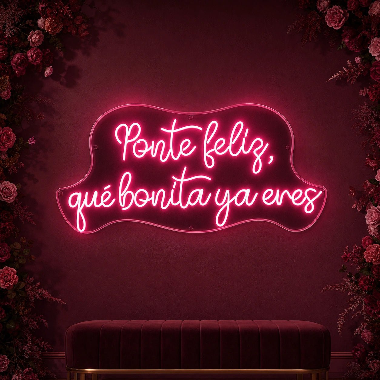 Ponte Feliz Que Bonita Y Enes LED Neon Sign Garage Man Cave Neon Sign - Shineneon