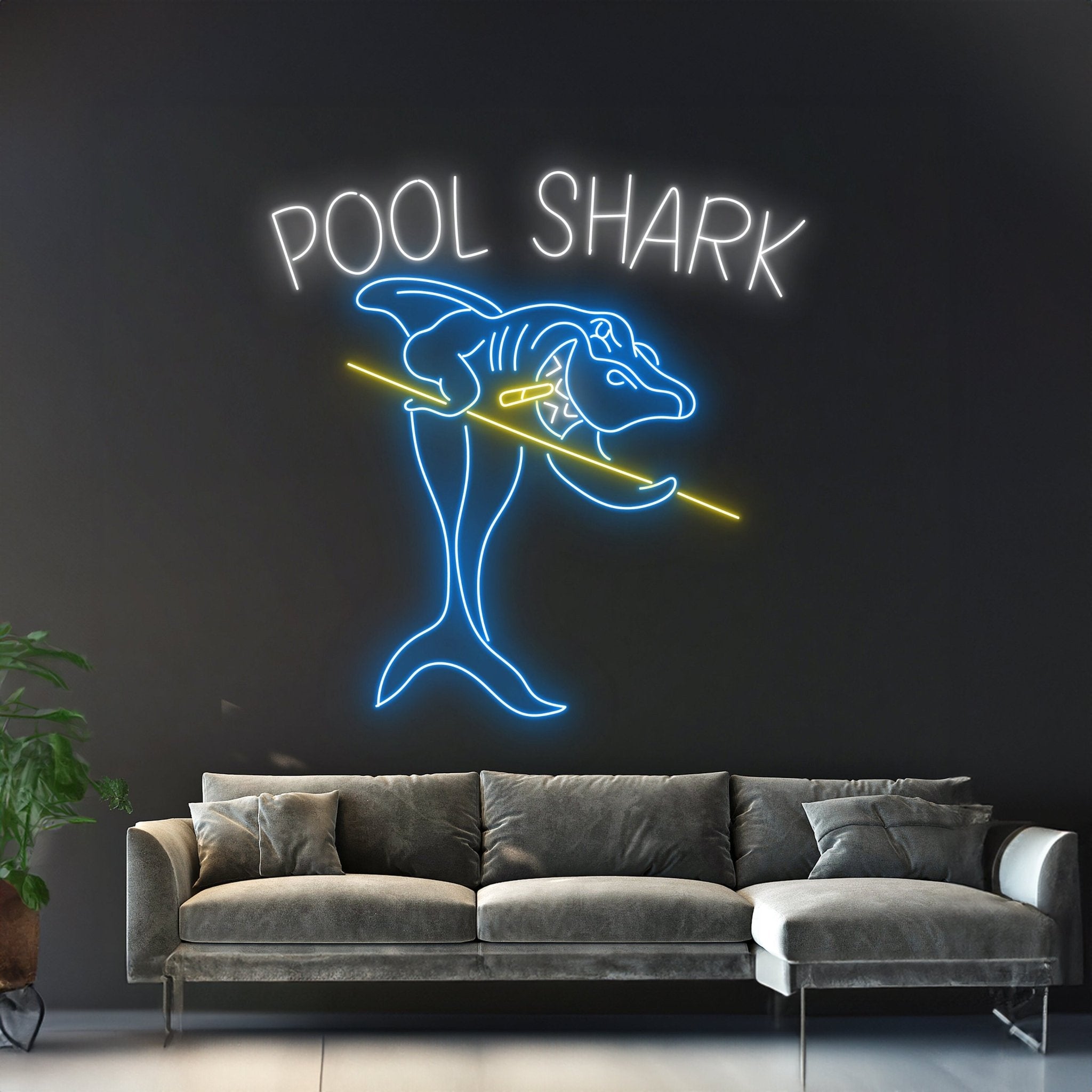 Pool Shark Neon Sign Billiard Shark Led Sign - Shineneon