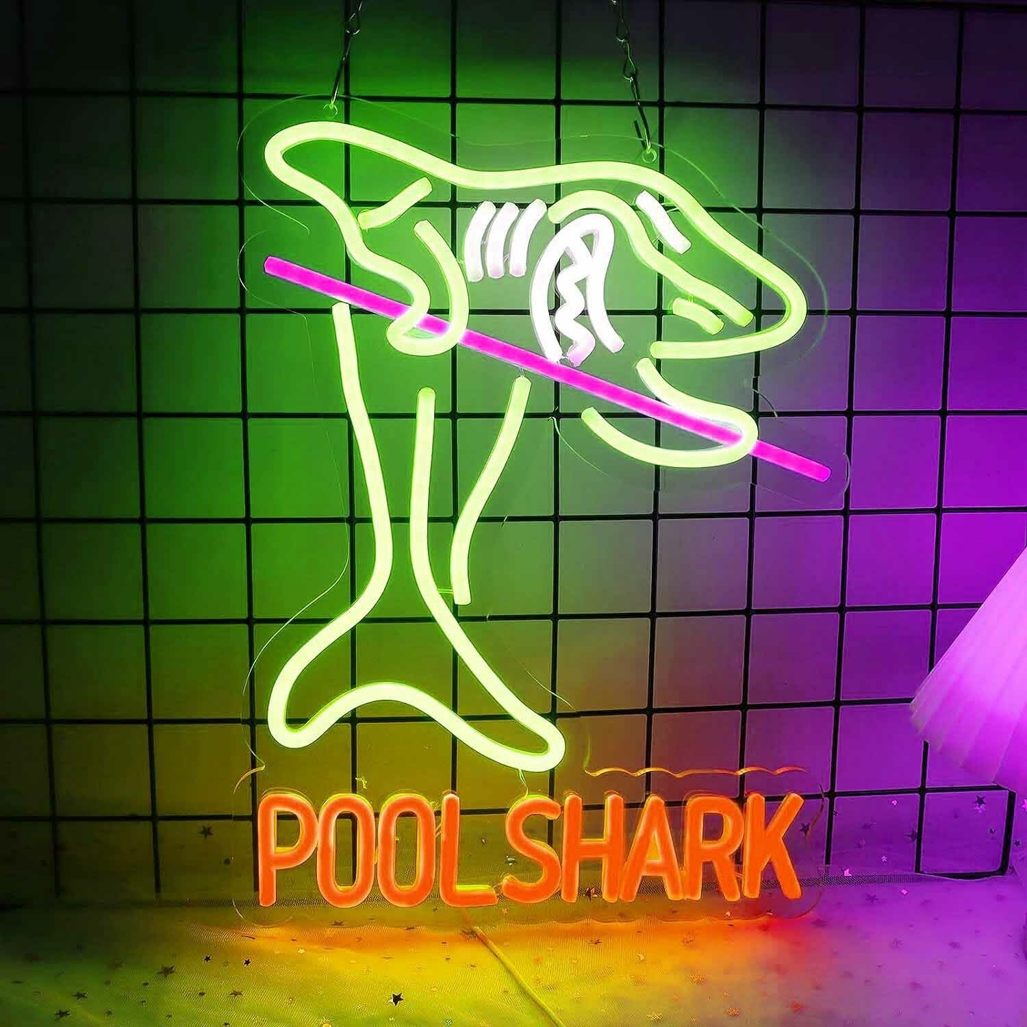 Pool Shark Playing Billiards Neon Sign | Shineneon