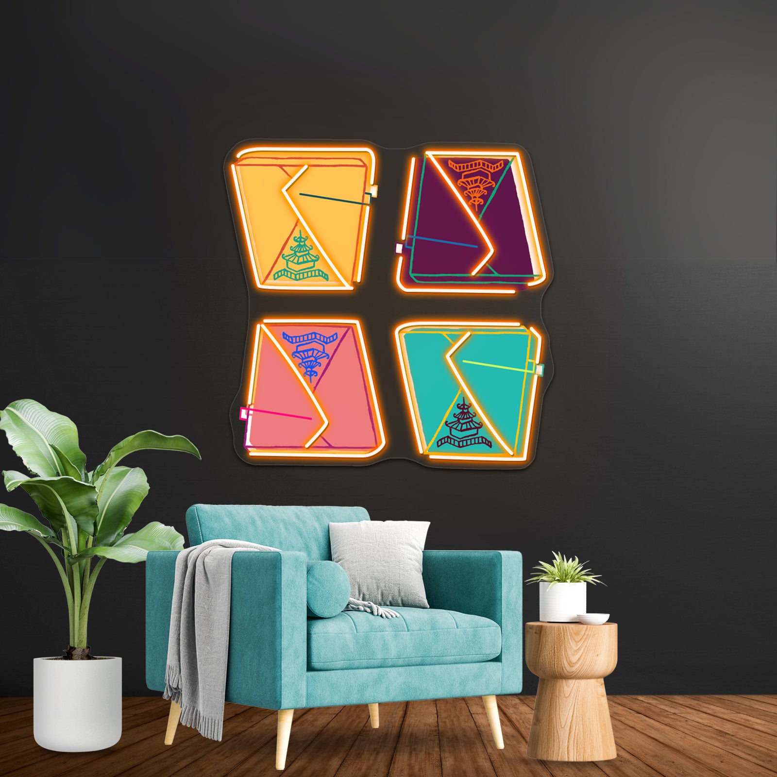 Pop Art Chinese Takeout Artwork Led Neon Signs Custom | Shineneon