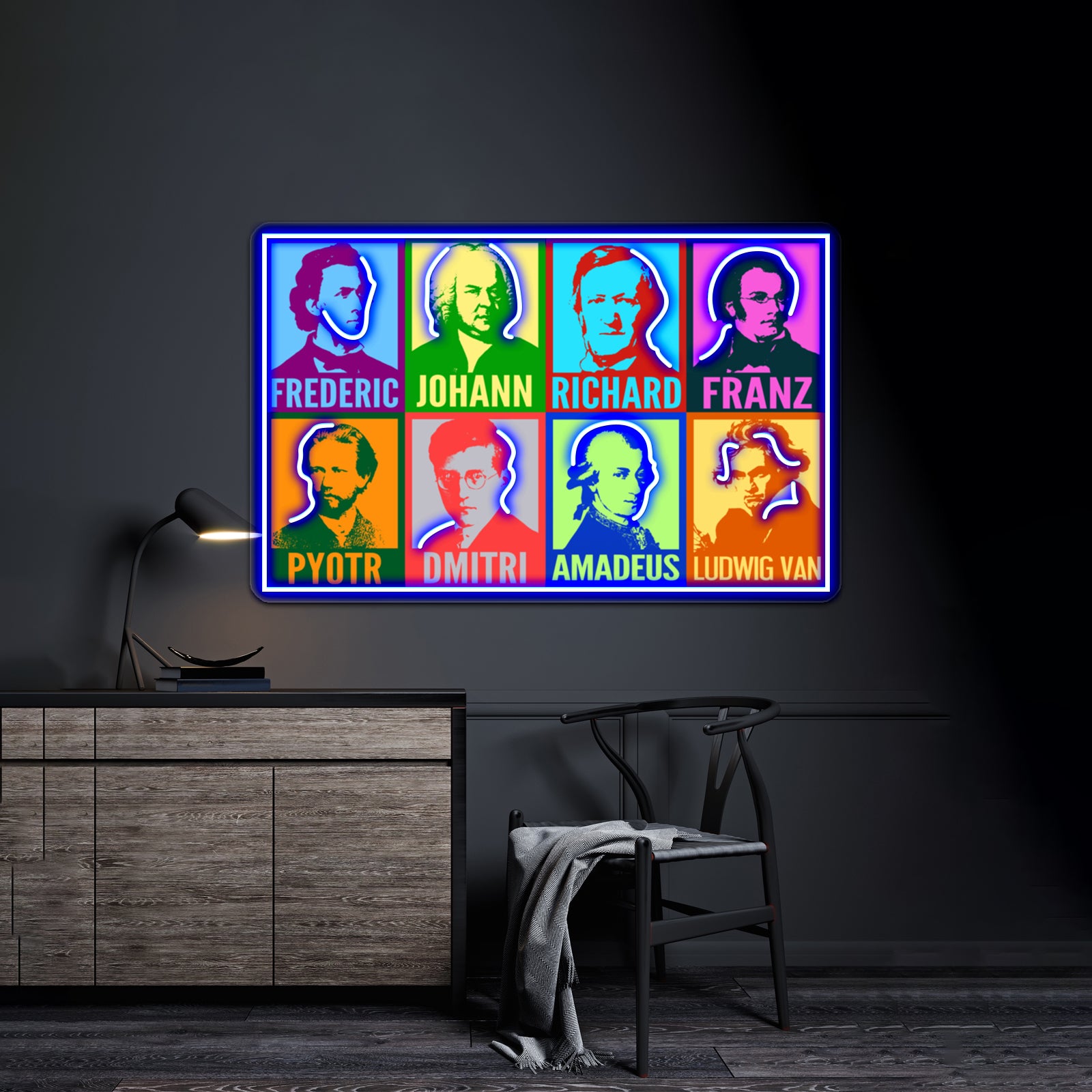 Pop Art Composers Artwork Led Neon Signs Custom | Shineneon
