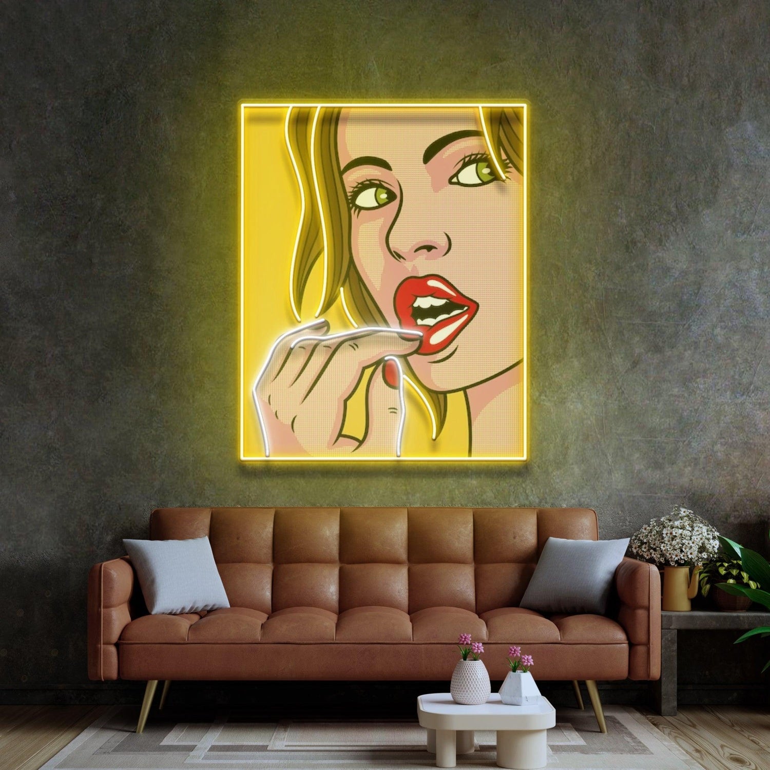 Pop Art Girl Facial Expression Uv Printed Led Neon Sign For Vibrant Home Decor | Shineneon