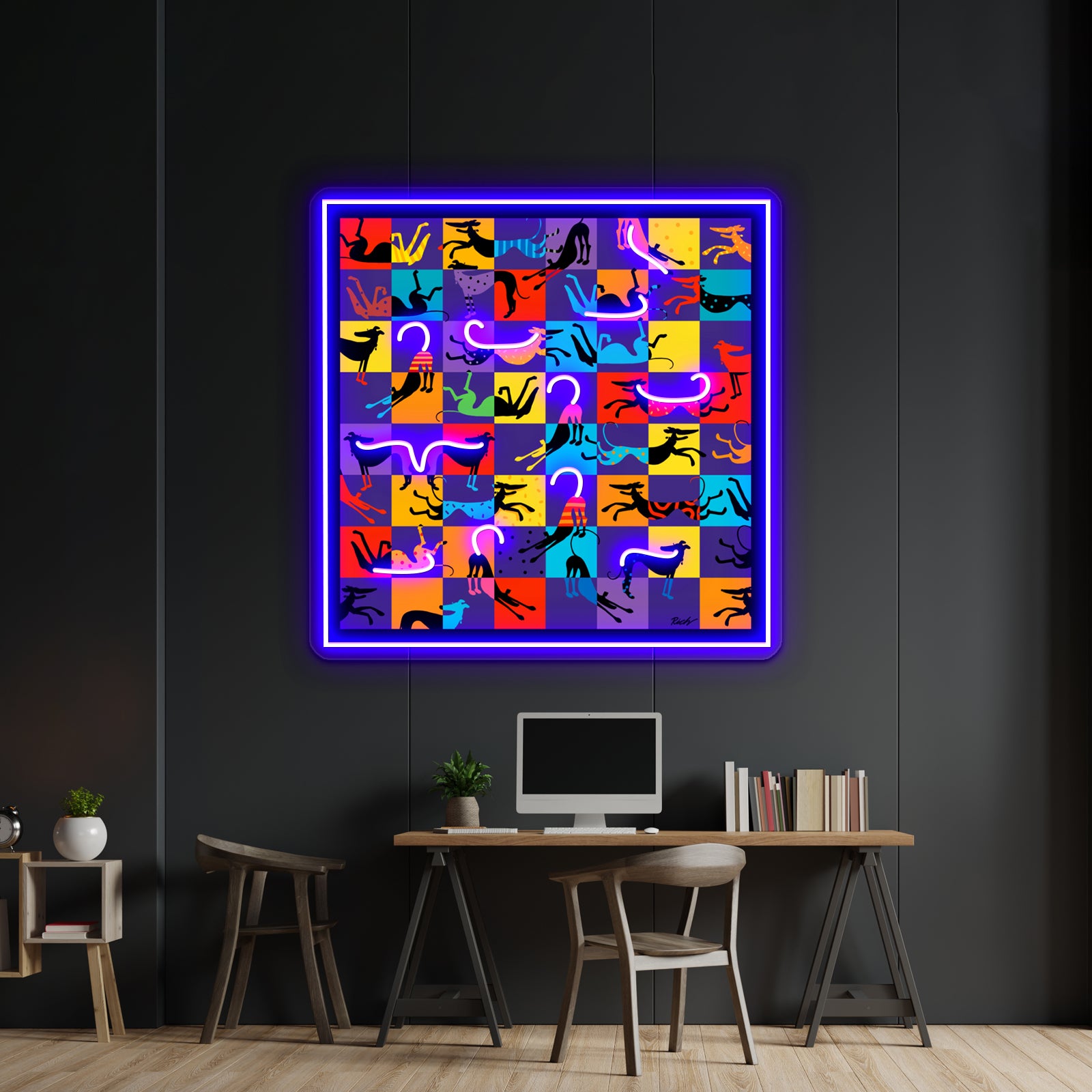 Pop Art Hounds Artwork Led Neon Signs Custom | Shineneon