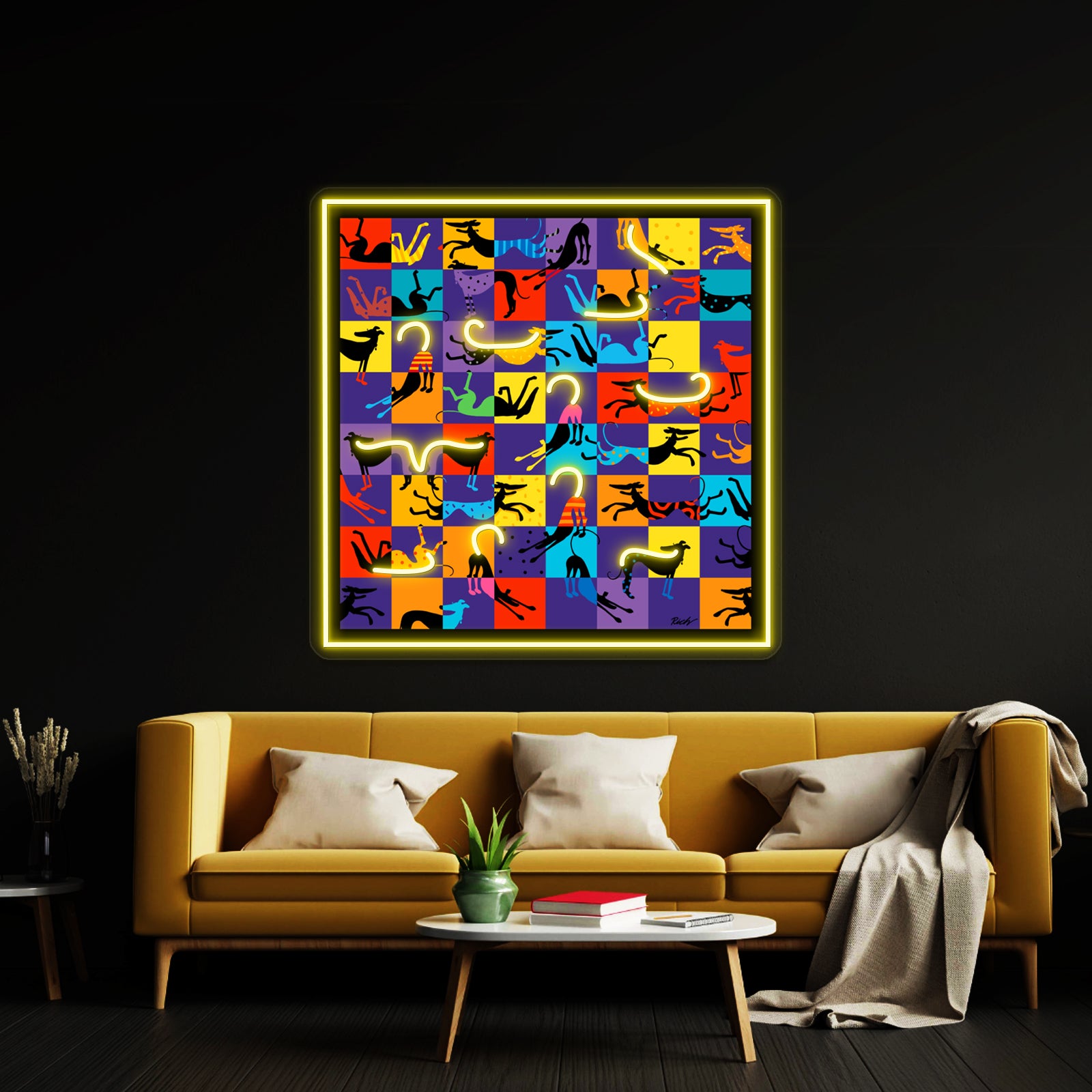 Pop Art Hounds Artwork Led Neon Signs Custom | Shineneon