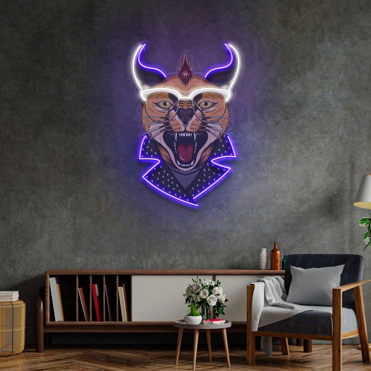 Pop Art Pink Blue Cat Woman Uv Printed Led Neon Sign Home Bar Decor | Shineneon
