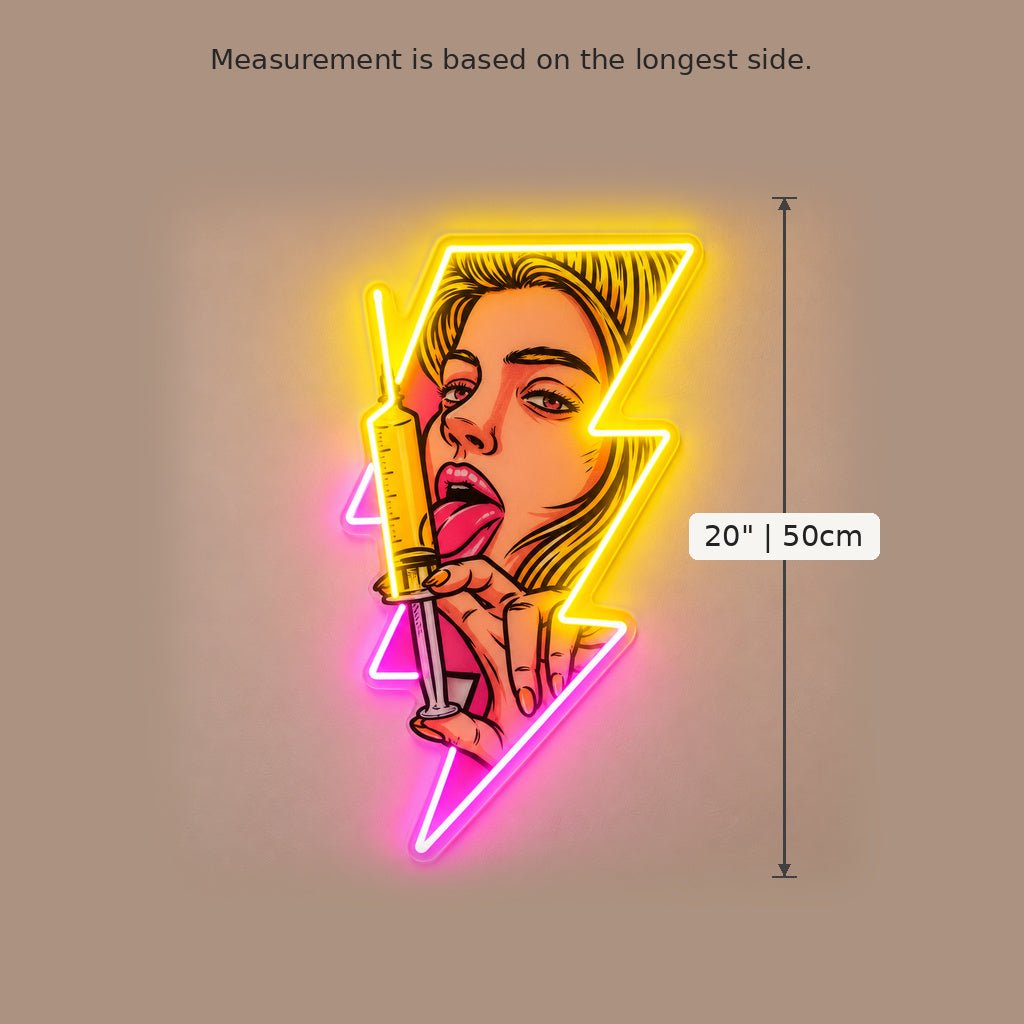 Pop Art Woman Lightning LED Neon Sign - Shineneon