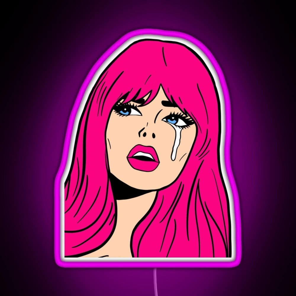 Pop Art Woman Sticker Rgb Neon Sign - Shineneon
